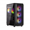 PC Skrinka Krux Orona ARGB Midi Tower tvrdené sklo, ventilátory 4x120mm, čierna