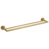 Sapho X-ROUND GOLD dvojitý držiak uterákov 600mm, zlato mat XR401GB