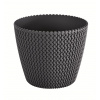 PlasticFuture Květináč Splofy antracit, 21,8 cm