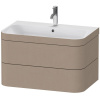 DURAVIT Happy D.2 Plus c-bonded závesná skrinka s nábytkovým umývadlom s otvorom, 2 zásuvky, 775 x 490 x 480 mm, plátno, HP4637O7575