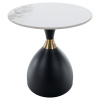 Kondela Konferenčný stolík, biely mramor/čierna/zlatá, oceľ, ODIS
