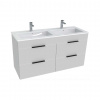 Jika Cube Skrinka s dvojumývadlom, 116x42x61 cm, biela H4536621763001