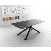 Jedálenský stôl Edge 200x100cm Laminam® keramický sivý krížová podnož