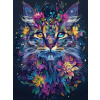 Diamantové maľovanie Norimpex 40x30 cm Mačací portrét z kvetov