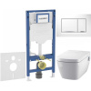 GEBERIT Duofix súprava 5v1 - inštalačný modul, závesná sprchová toaleta Rimless a Softclose WC sedadlo TECEone, tlačidlo Sigma20 Square, 115.883.KJ.1 (biela/lesklý chróm), SANI11CT3104