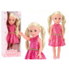 Bábika Ružové Šaty Poníky Blond Vlasy Veľká Bábika 46cm