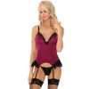 Livco corsetti fashion - agrafena cf 90436 corset + thong burgundy l/xl
