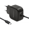 Qoltec Sieťová nabíjačka 17W | 5V | 3.4A | USB-A + Micro USB vstavaný kábel