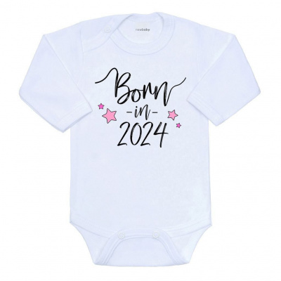 NEW BABY Body s potlačou New Baby Born in 2024 ružové Veľ. 56
