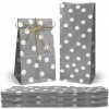 DARČEKOVÉ TAŠKY KOCKOVANÉ 10x6x26 cm SIVÉ s Bodkami Narodeninové na SLADKOSTI
