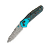 Benchmade 945-221 MINI OSBORNE vreckový nôž 7,4 cm, damašek, modrá, zlatá, uhlíkové vlákno, LE 2022