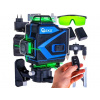 Křížový laser 360°, samonivelační, 4D, zelený, 2x Li-ion, pouzdro, příslušenství - GEKO
