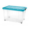 Tontarelli Úložný box s klipom a kolieskami PUZZLE 60 l transp/modrá 8035640ACG