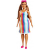 Mattel Barbie - Bábika v šatách s dúhovými pruhmi (GRB38)
