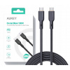 Kábel Aukey USB typ C - USB typ C 1 m čierny