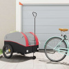 vidaXL Vozík za bicykel, čierno červený 45 kg, železo 94153