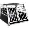 Tectake prepravný box pre psa dvojitý s rovnou zadnou stenou 97 x 90 x 69,5 cm