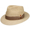 Exkluzívny panamský crochet klobúk Fedora s béžovou stuhou - Mayser Manuel Veľkosť: 58 cm