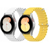 2x PÁSIK NA HODINKY ŽLTÝ BIELY SILIKÓN Samsung Galaxy Watch/Amazfit 20 mm