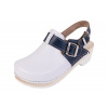 Dreváky BUXA Dámske Dreváky Na Gumenej Podrážke SuperKomfort FPU25 - Biela S Tmavomodrým Pásikom Veľkosť: 40 [25,8 cm]