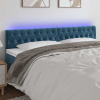 Čelo postele s LED tmavě modré 180 x 7 x 78/88 cm samet Modrá 3122012