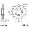JT Reťazové koliečko JT JTF 743-15RB 15T, 530 pogumované