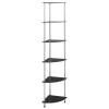 Regál so 6 policami čierny 30x30x160 cm tvrdené sklo-ForU-249522