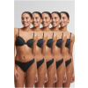 Ladies Basic Cotton Tanga Lace 5-Pack - black+black+black+black+black S