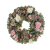 Dekoračný veniec, ø 35 cm, zelený, ružový, P2231