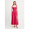 Ľanové šaty Bardot 59877DB ružová XS