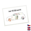 Rámček na darovanie peňazí - Auto, Nápis česky, Rámik 100 - biela