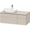DURAVIT L-Cube závesná skrinka pod umývadlo na dosku (umývadlo vľavo), 4 zásuvky, 1220 x 550 x 482 mm, taupe matná, LC4876091910000