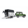Bruder Terénne auto Land Rover Defender Station Wagon s prívesom na prepravu koní a koníkom 1:16 02592