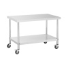 Nerezový stôl s kolieskami - PREMIUM - 70 x 120 cm - 158 kg - Royal Catering RCAT-120/70-W