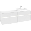 VILLEROY & BOCH Collaro závesná skrinka pod umývadlo na dosku (umývadlo vpravo), 4 zásuvky, s LED osvetlením, 1600 x 500 x 548 mm, White Matt, C079B0MS