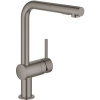 GROHE Minta páková drezová batéria s vyťažiteľnou sprškou s prepínaním, 2jet, výška výtoku 295 mm, kartáčovaný tmavý grafit, 30274AL0
