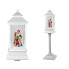 mamido Vianočné dekorácie lampáš lampa s Santa Claus biele vianočné koledy svetla