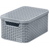 Košík s vekom Curver® STYLE S, sivý, s vekom, 19.8x29.1x14.2 cm