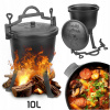 SPORT BLAST kotlík 10 l (Liatinový poľovnícky kotlík 10L maďarský hrniec na ohnisko gril pečienky)