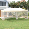 Skladací párty stan s bočnicami krémový 3x6 m-ForU-93550