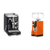 La Pavoni Mini Cellini, black + Eureka Mignon Specialita, CR orange