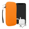 kwmobile Universal telefon Pouch Size XXL - 7 - Neoprene smartphone Pouch with Zip - Water-Repellent Mobile Pouzdro na telefon - Sleeve in Neon oranžová