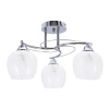 Stropná lampa Prego chrómová E27 s priehľadným tienidlom