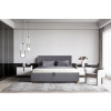 Dizajnová posteľ Boston z kvalitných materiálov, FSD, wooden oak, Arma Grey 46, 180x200 cm