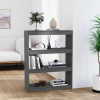 Knižnica/deliaca stena sivá 80x30x103,5 cm masívna borovica-ForU-808190