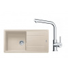 FRANKE SETG264SA fragranitový drez 970x500 mm BFG 611 Sahara+batéria FS 3230.031 Chróm FRA 114.0700.742