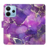 Flip pouzdro iSaprio na mobil Xiaomi Redmi Note 14 4G - Purple Marble s kapsičkami na karty (Knížkové flipové pouzdro iSaprio pro mobil Xiaomi Redmi Note 14 4G - Purple Marble - elegantní obal s kapsa