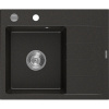 Mexen Ben, 1-komorový granitový drez 600x500x190 mm, ľavý+ chrómový sifón, čierna-zlatá metalíza, 6522605000-75