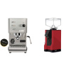 Profitec GO, brushed stainless steel + Eureka Mignon Silenzio, BL ferrari red