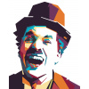 ZUTY Maľovanie podľa čísel - FAREBNÝ CHARLIE CHAPLIN Rámovanie: bez rámu a bez vypnutia plátna, Rozmer: 80x100 cm